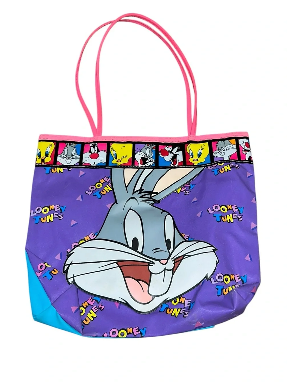 VTG 1993 Bugs Bunny Looney Tunes Vinyl Purse Bag Warner Bros